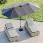 Grey Sun Lounger Set of 2 - Aspen- Rattan adjustable sun loungers - Image 7
