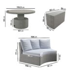 8 Seater Rattan Modular Circular Dining Sofa Set with Height Adjustable Table - Fortrose - Image 6