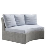 8 Seater Rattan Modular Circular Dining Sofa Set with Height Adjustable Table - Fortrose - Image 3