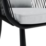 6 Seater Grey Aluminium & Rope Dining Set with Firepit Table - Como - Image 5