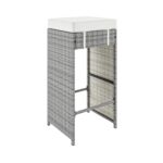 6 Stools Garden Bar Cube Set in Natural Rattan - Fortrose - Image 4