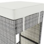 6 Stools Garden Bar Cube Set in Natural Rattan - Fortrose - Image 3