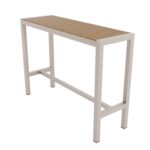 4 Stools Wood Effect & Aluminum Garden Bar Set - Como - Image 7