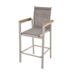4 Stools Wood Effect & Aluminum Garden Bar Set - Como - Image 6