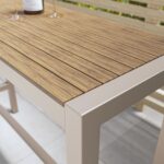 4 Stools Wood Effect & Aluminum Garden Bar Set - Como - Image 4