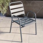 4 Seater Grey Aluminium Garden Dining Set - Como - Image 4