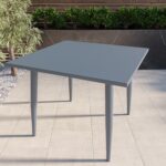 4 Seater Grey Aluminium Garden Dining Set - Como - Image 3