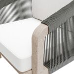 2 Seater Solid Natural Teak Wood & Rope Garden Bistro Set - Aspen - Image 4