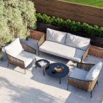 4 Seater Garden Sofa Set with Wicker Woven Chairs & 2 Tables - Como - Image 2