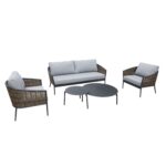 4 Seater Garden Sofa Set with Wicker Woven Chairs & 2 Tables - Como - Image 7