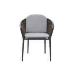 6 Seater Garden Dining Set with Woven Wicker Chairs & Stone Table Top - Image 8