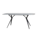 6 Seater Garden Dining Set with Woven Wicker Chairs & Stone Table Top - Image 4