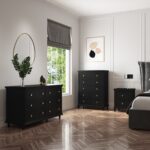 Black 2 Drawer Bedside Table - Georgia - Image 7