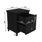 Black 2 Drawer Bedside Table - Georgia - Image 4