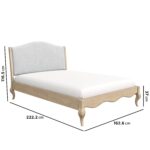 French Blue Linen King Size Bed Frame - Genevieve - Image 4