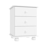 White 3 Drawer Bedside Table - Hamilton - Image 6