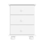White 3 Drawer Bedside Table - Hamilton - Image 5