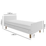 White Wooden Single Scandi Bed Frame - Juni - Image 4