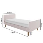 Pink Wooden Single Scandi Bed Frame - Juni - Image 4