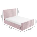 Side Opening Pink Velvet Double Ottoman Bed - Khloe - Image 4