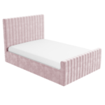 Side Opening Pink Velvet Double Ottoman Bed - Khloe - Image 3
