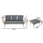 3 Seater Rattan Garden Sofa Set with Footstool - Como - Image 3