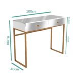Mirrored Dressing Table with 2 Drawers - Lola - Image 4