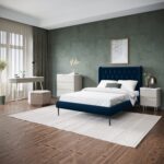 Curved Taupe 2 Drawer Bedside Table with Marble Top - Lorenzo - Image 5