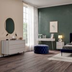 Curved Taupe 2 Drawer Bedside Table with Marble Top - Lorenzo - Image 6