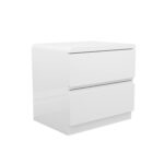 White High Gloss 2 Drawer Bedside Table - Lyra - Image 3