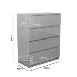 Grey High Gloss Chest of 5 Drawers - Lyra - Image 3