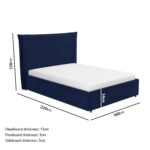Navy Blue Velvet King Size Bed Frame with Cushioned Headboard - Maddox - Image 3