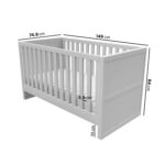 Light Grey Pine Wood Convertible 2-in-1 Cot Bed - Mason - Image 9