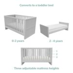 Light Grey Pine Wood Convertible 2-in-1 Cot Bed - Mason - Image 4