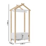 Kids White and Pine Open House Wardrobe with Storage - Mylo - Image 4