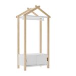 Kids White and Pine Open House Wardrobe with Storage - Mylo - Image 3