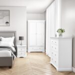 Olivia Two Drawer Bedside in White - Image 5