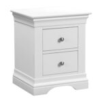 Olivia Two Drawer Bedside in White - Image 4