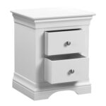 Olivia Two Drawer Bedside in White - Image 3