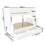 White Wooden Triple Sleeper Bunk Bed with Storage Drawers - Parker - Image 4