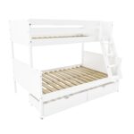 White Wooden Triple Sleeper Bunk Bed with Storage Drawers - Parker - Image 2