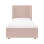 Pink Velvet Single Bed Frame with Storage Drawer - Phoebe - Image 4