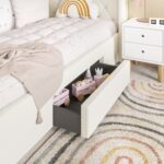 Beige Fabric Single Bed Frame with Storage Drawer - Phoebe - Image 6