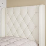 Beige Fabric Single Bed Frame with Storage Drawer - Phoebe - Image 5