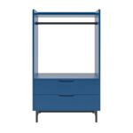 Kids Blue Open Wardrobe with 2 Drawers - Rueben - Image 3
