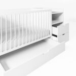 White Convertible Cot Bed with Drawer and Changer - Roscoe - Image 4