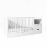 White Convertible Cot Bed with Drawer and Changer - Roscoe - Image 3