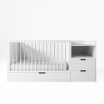 White Convertible Cot Bed with Drawer and Changer - Roscoe - Image 2