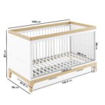 White and Wood Convertible Cot Bed with Drawer Storage - Rue - Image 4