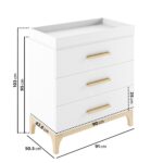 White and Wood Baby Changing Table with Drawers - Rue - Image 5